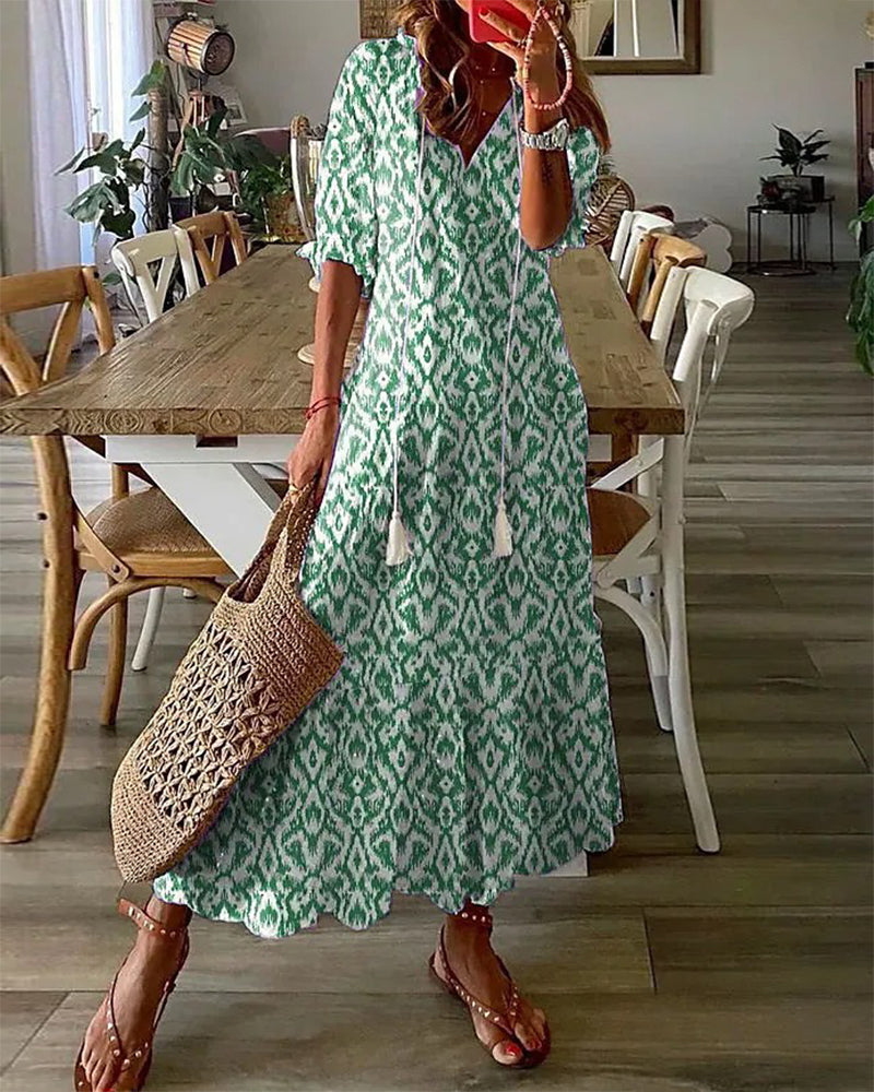 Avery Boho V-Neck Summer Dress