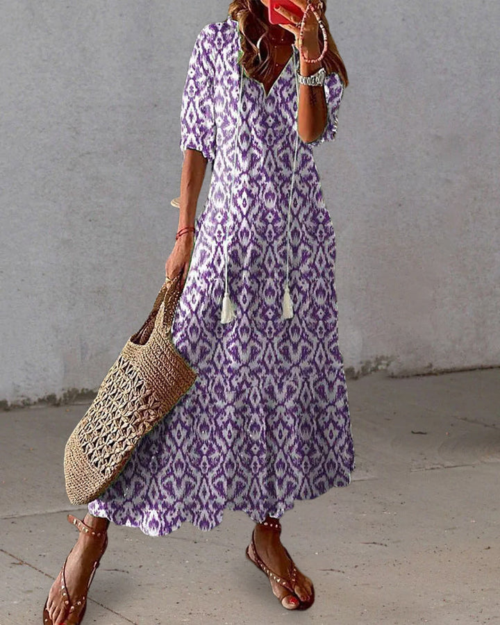 Avery Boho V-Neck Summer Dress