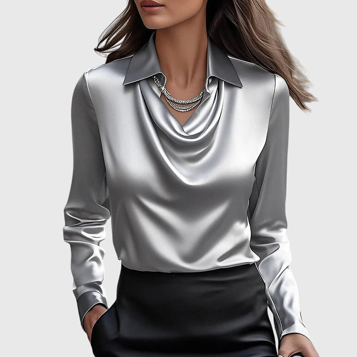 Selmira Satin Drape Blouse