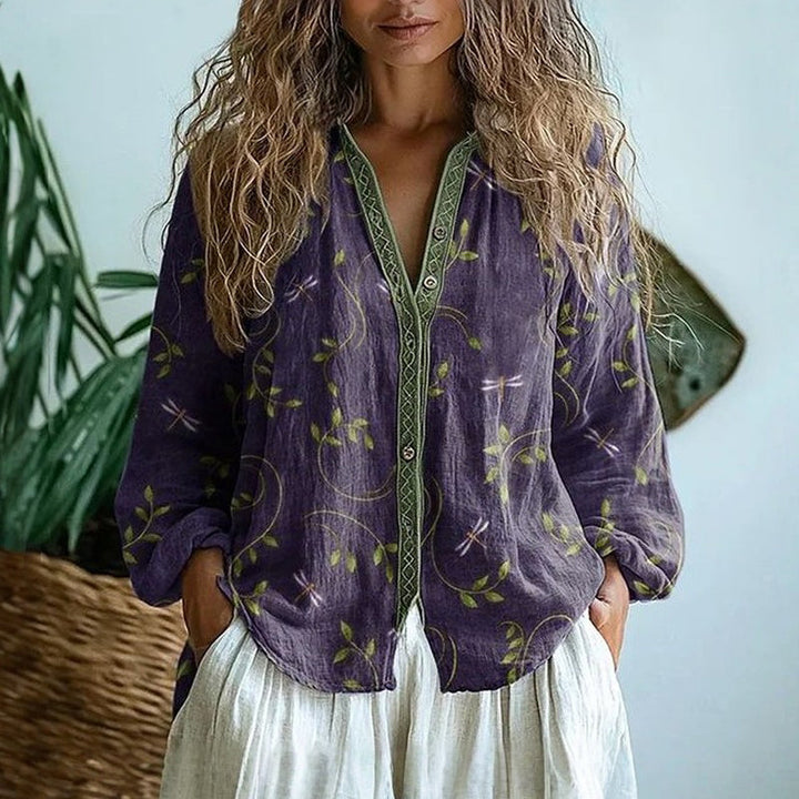 Elowen Leaf Print Blouse
