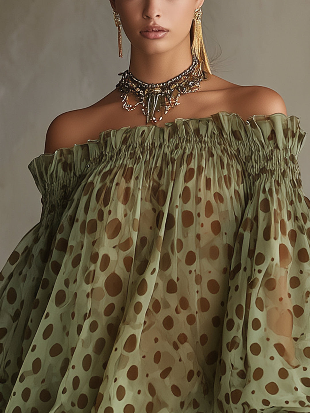 Orlina Dot Lace Mini Dress