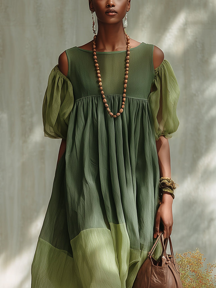 Elowen Breeze Off-Shoulder Midi Dress