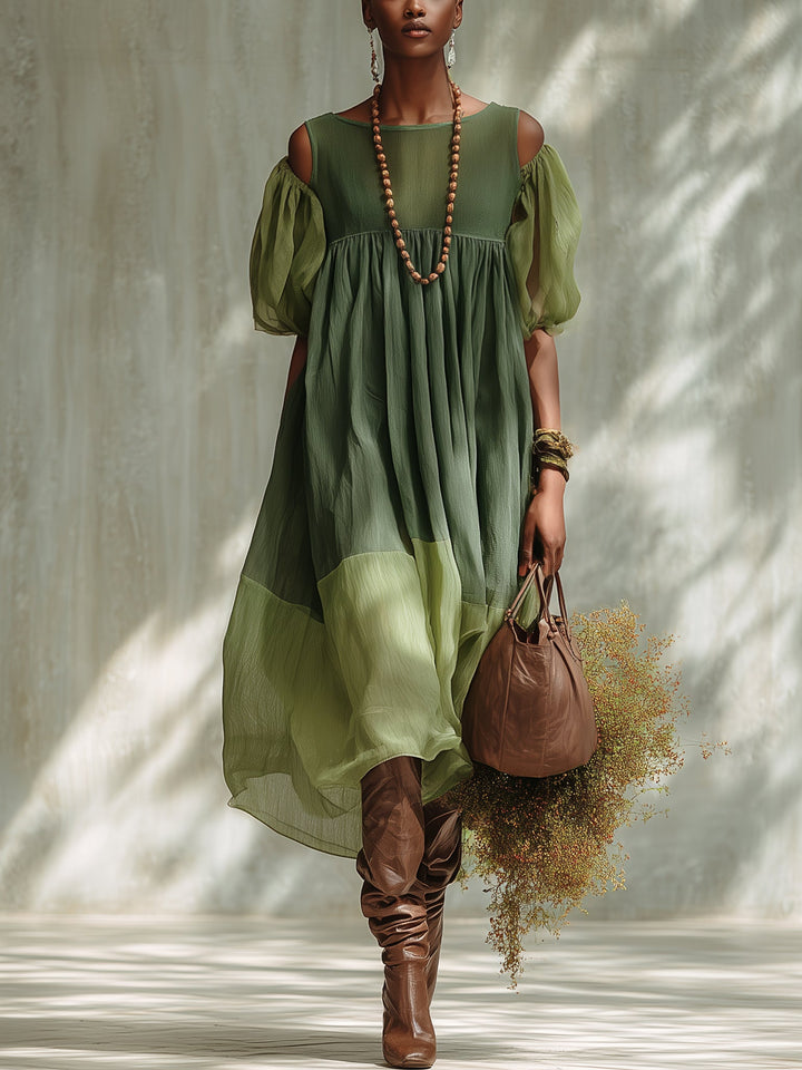 Elowen Breeze Off-Shoulder Midi Dress