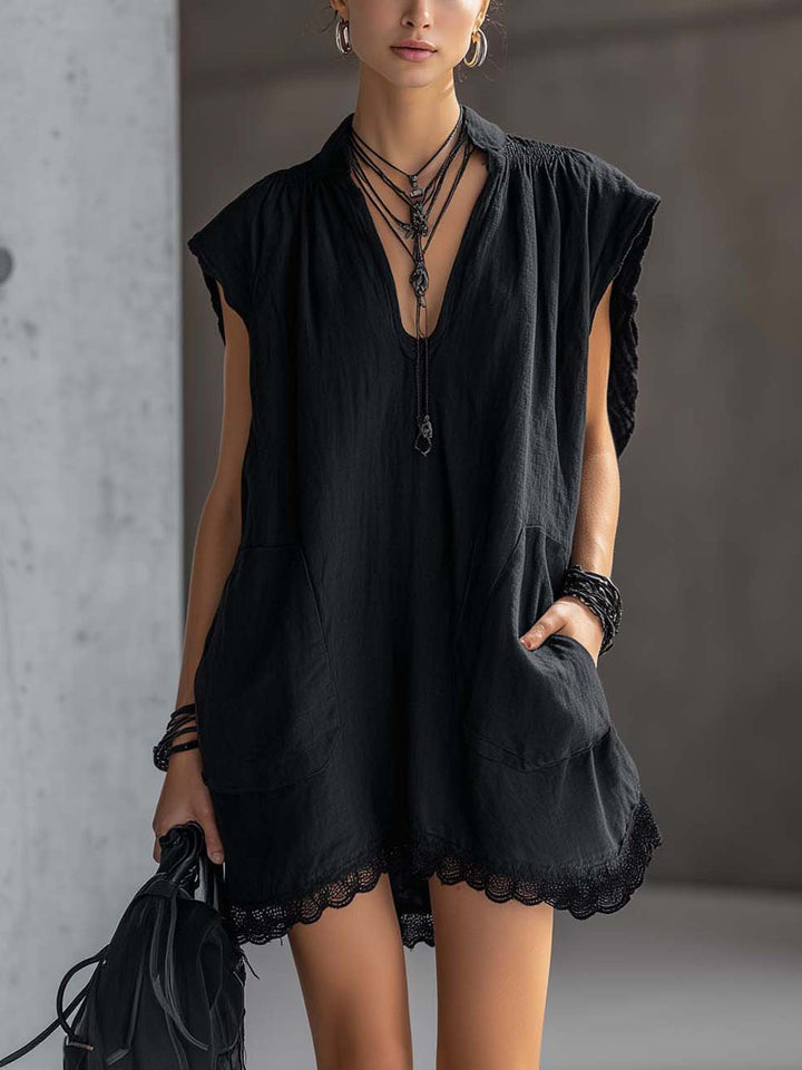 Nerelle Lace Pocket Mini Dress