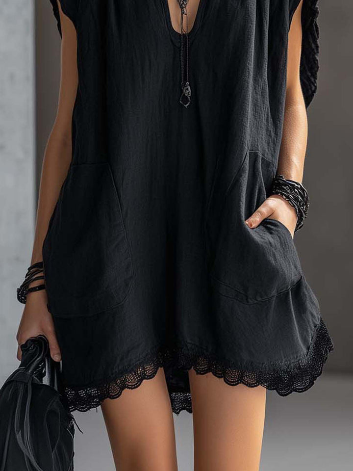 Nerelle Lace Pocket Mini Dress