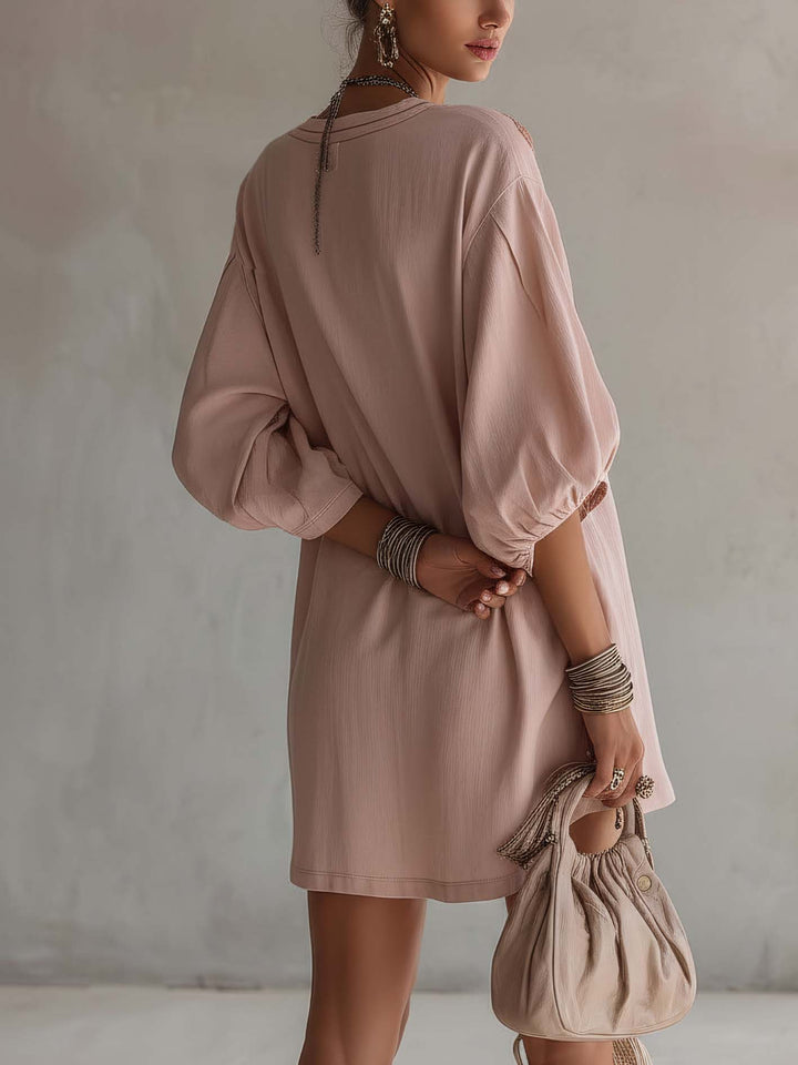 Roselle Embroidered Linen Mini Dress