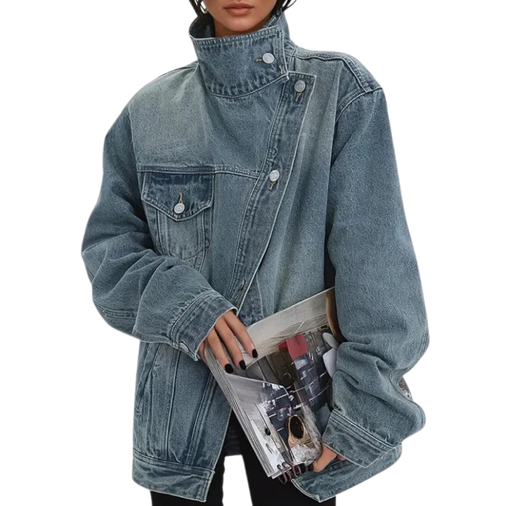 Serene Street Style Trendy Asymmetric Button Jacket