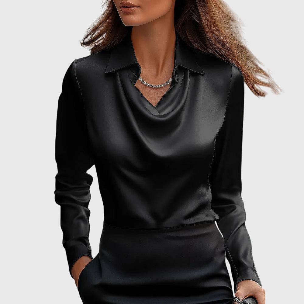 Selmira Satin Drape Blouse