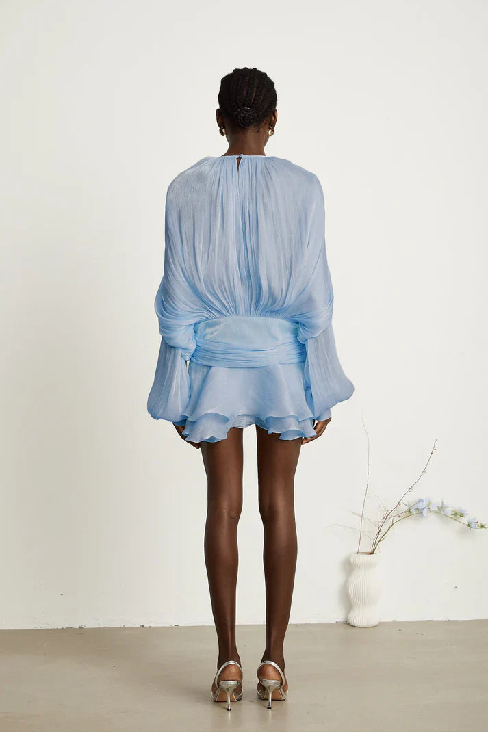 Eloria Pleated Ruffle Mini Dress