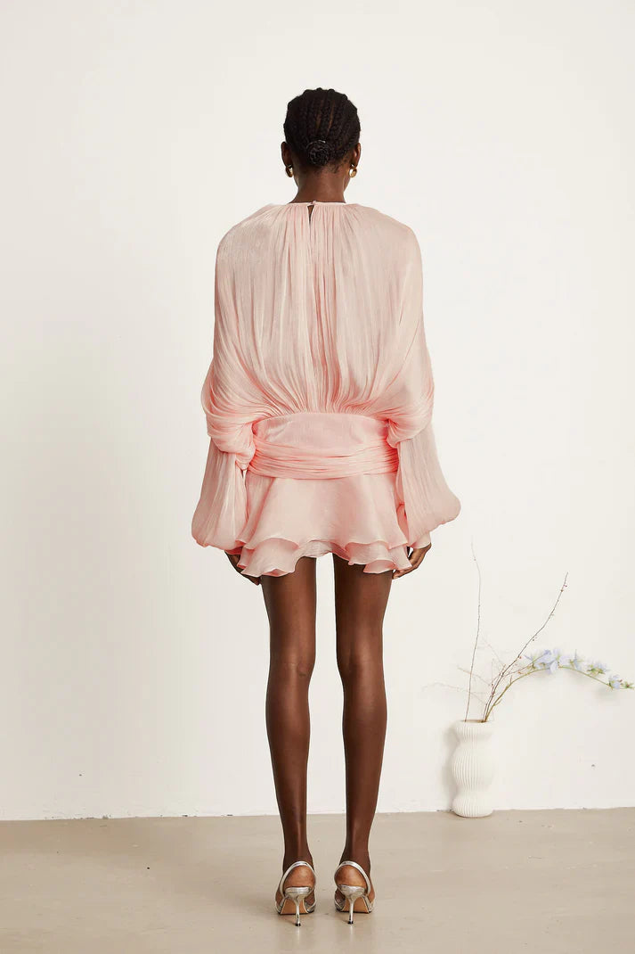 Eloria Pleated Ruffle Mini Dress