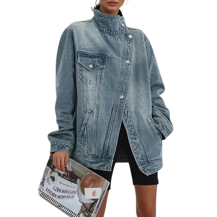 Serene Street Style Trendy Asymmetric Button Jacket