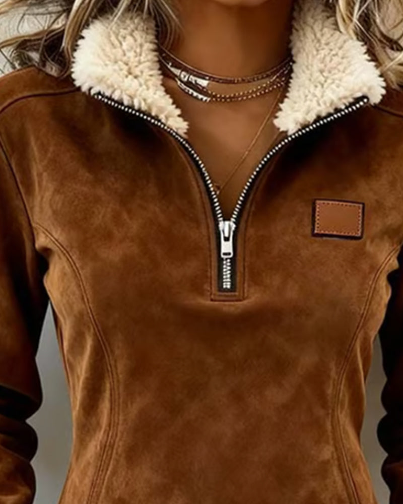 Liora Half-Zip Fringe Sweater