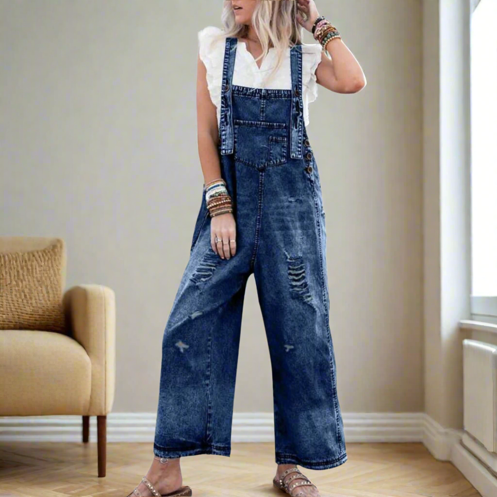 Maravelle Vintage Denim Jumpsuit