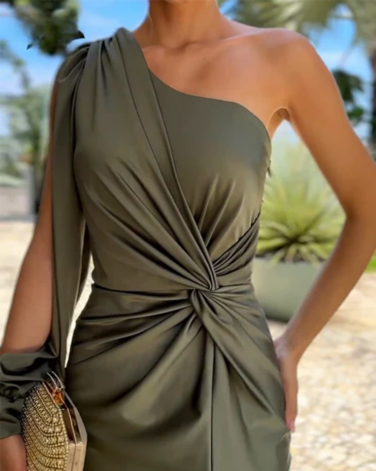 Ardena One-Shoulder Sculpt Dress
