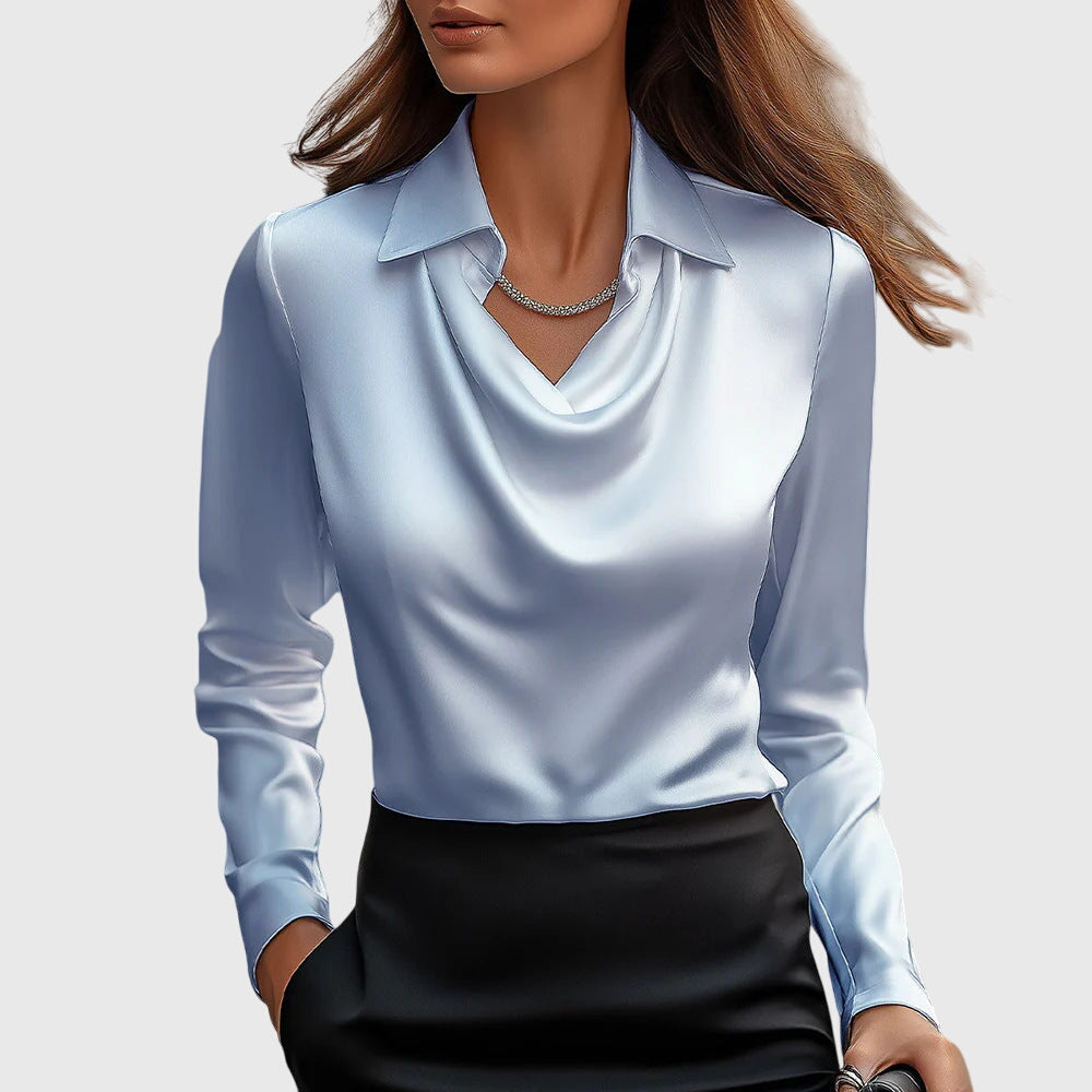 Selmira Satin Drape Blouse