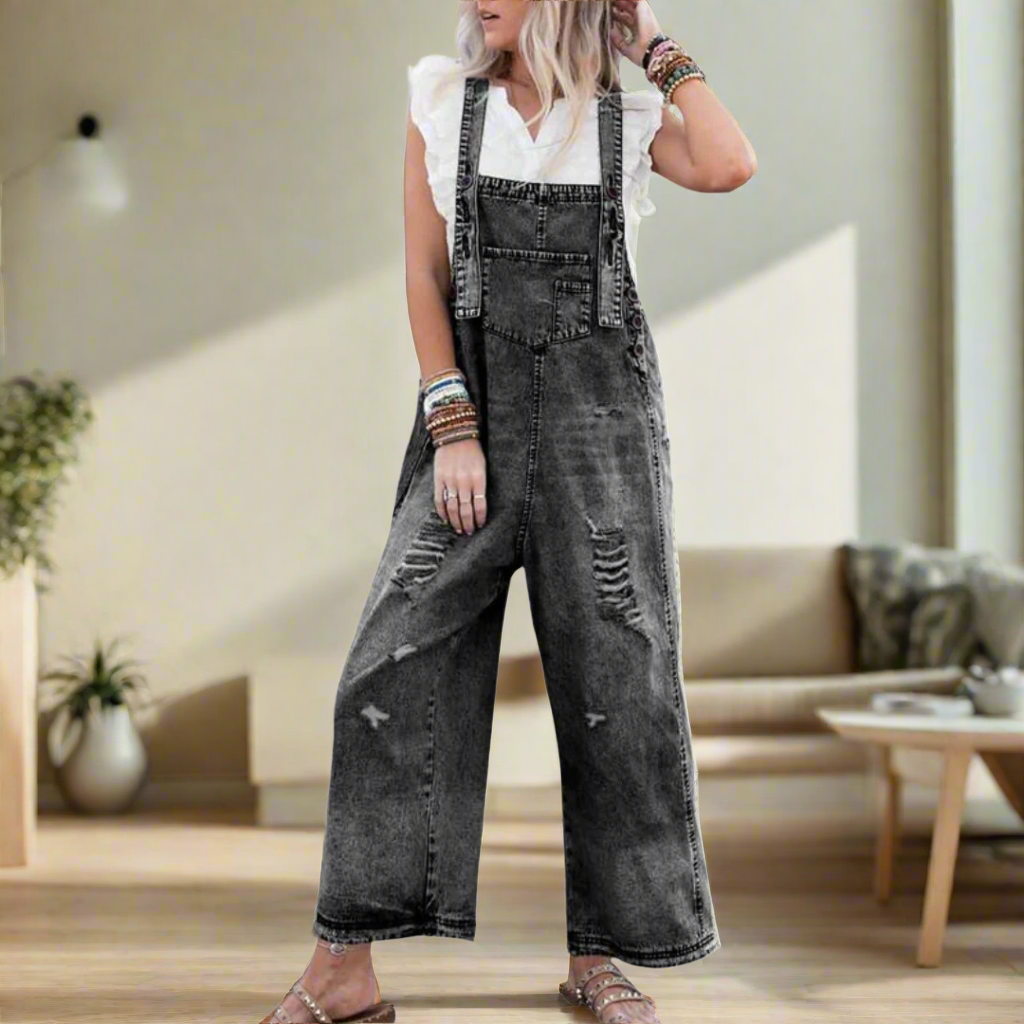 Maravelle Vintage Denim Jumpsuit