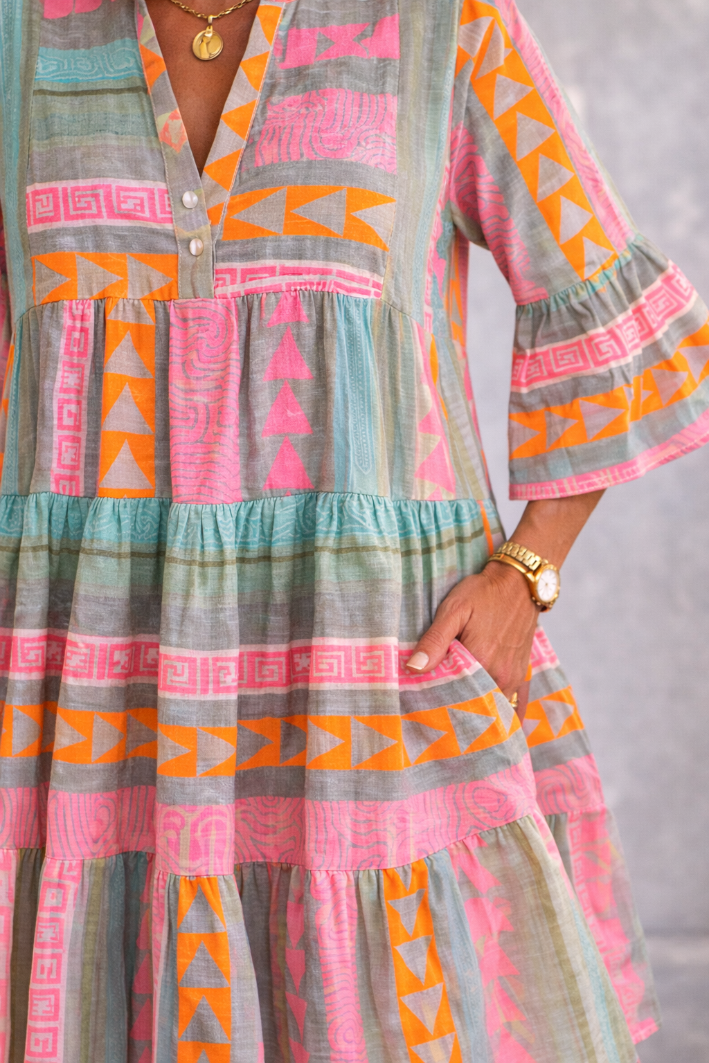 Camille Printed Flow Midi Dress