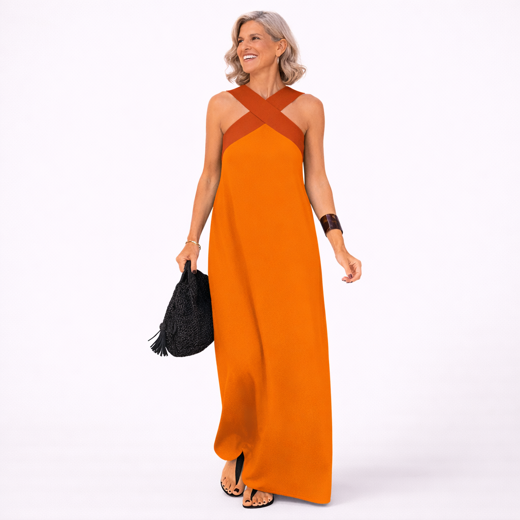 Delphane Dress with Crossed Cut