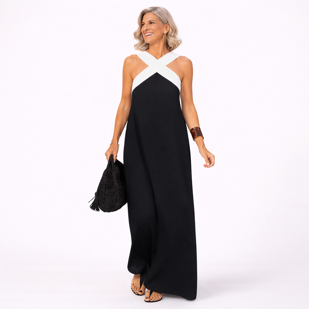 Delphane Dress with Crossed Cut