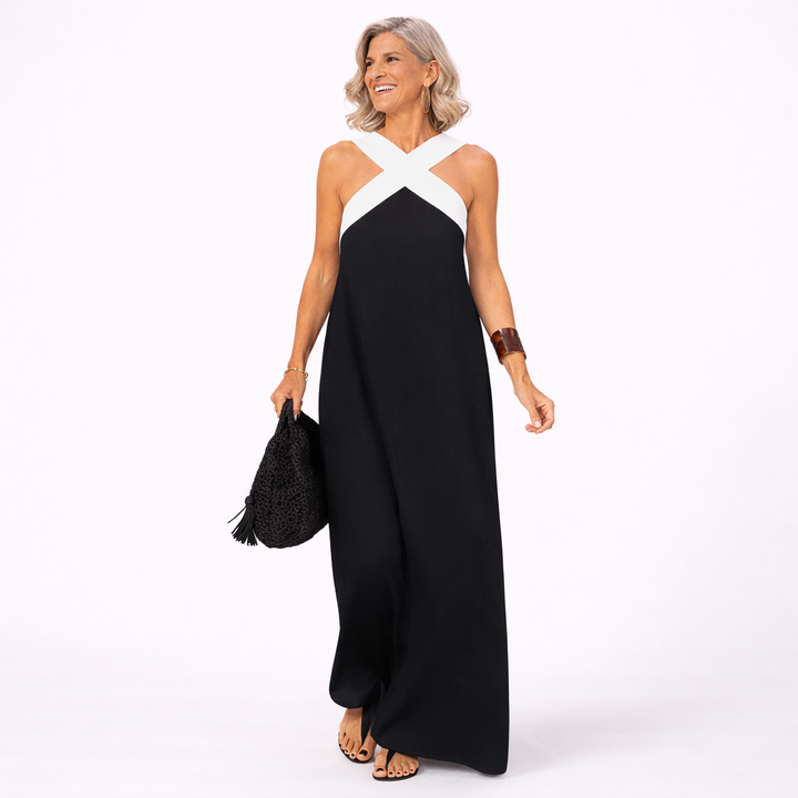 Delphane Dress with Crossed Cut
