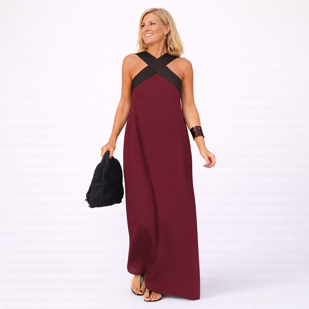 Delphane Dress with Crossed Cut