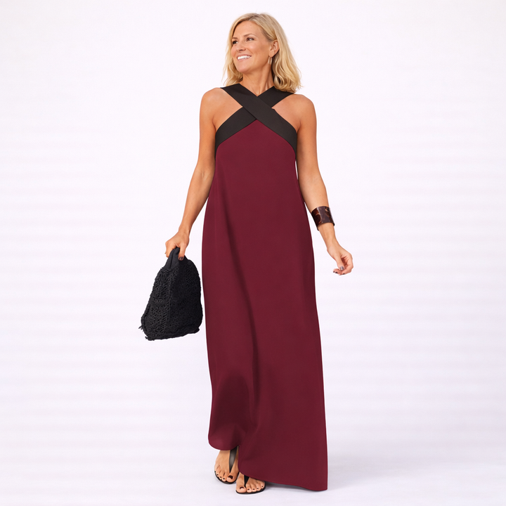 Delphane Dress with Crossed Cut