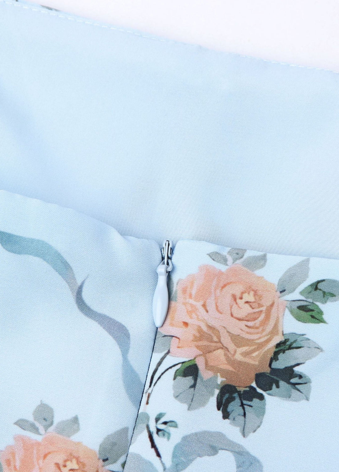 Alessia Bloom Midi Dress – Soft Blue Floral