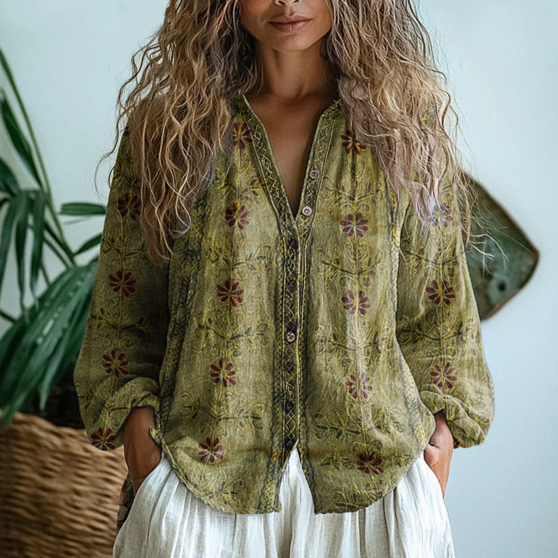Elowen Leaf Print Blouse