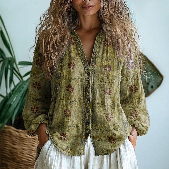 Elowen Leaf Print Blouse