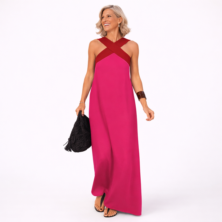 Delphane Dress with Crossed Cut
