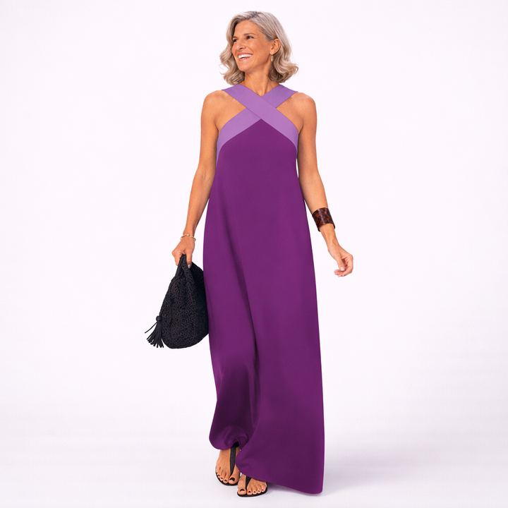 Delphane Dress with Crossed Cut