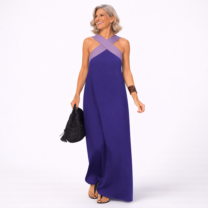 Delphane Dress with Crossed Cut