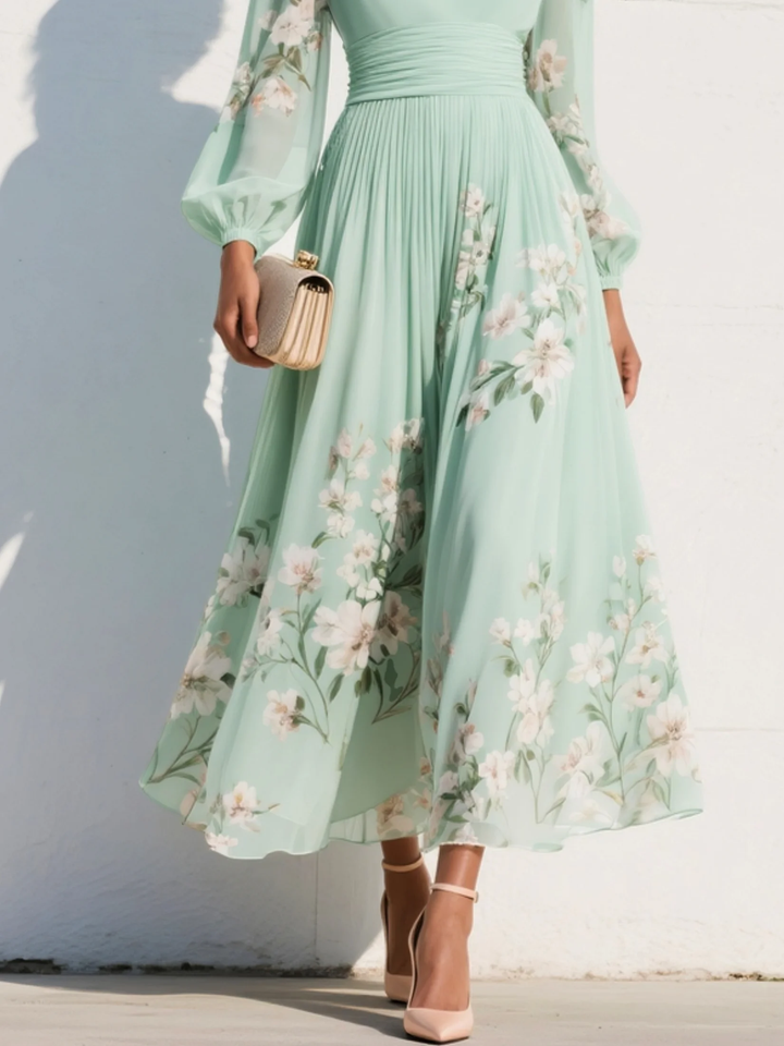 Liora Chiffon Bloom Midi Dress