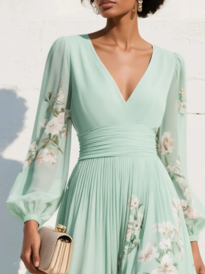 Liora Chiffon Bloom Midi Dress