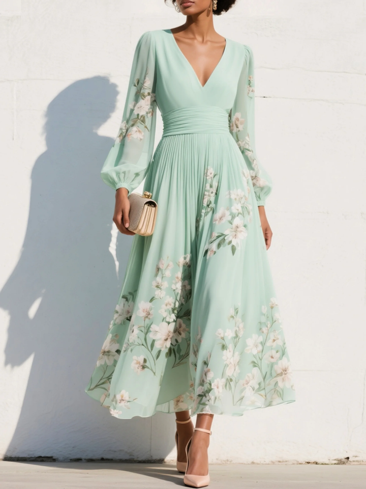 Liora Chiffon Bloom Midi Dress