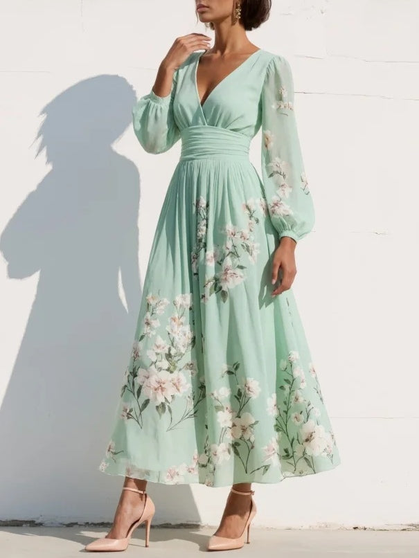 Liora Chiffon Bloom Midi Dress