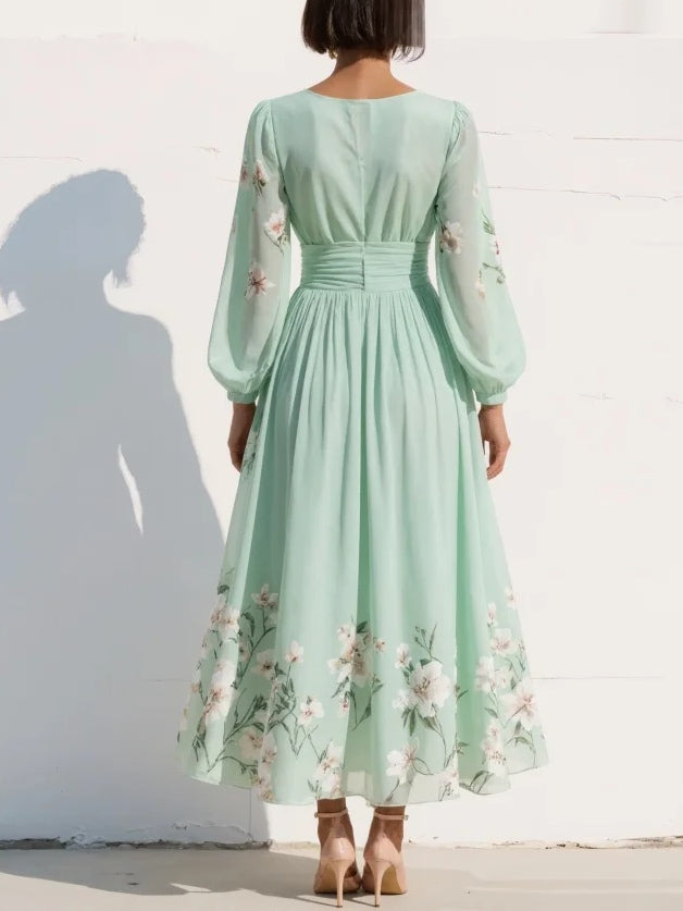 Liora Chiffon Bloom Midi Dress