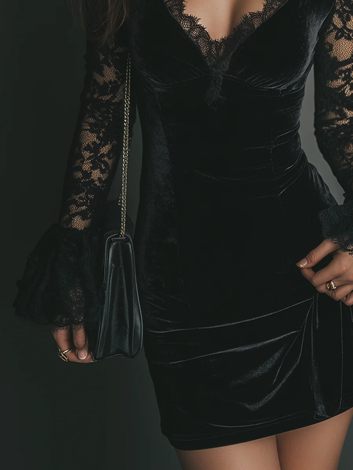 Elarisse Midnight Lace Dress