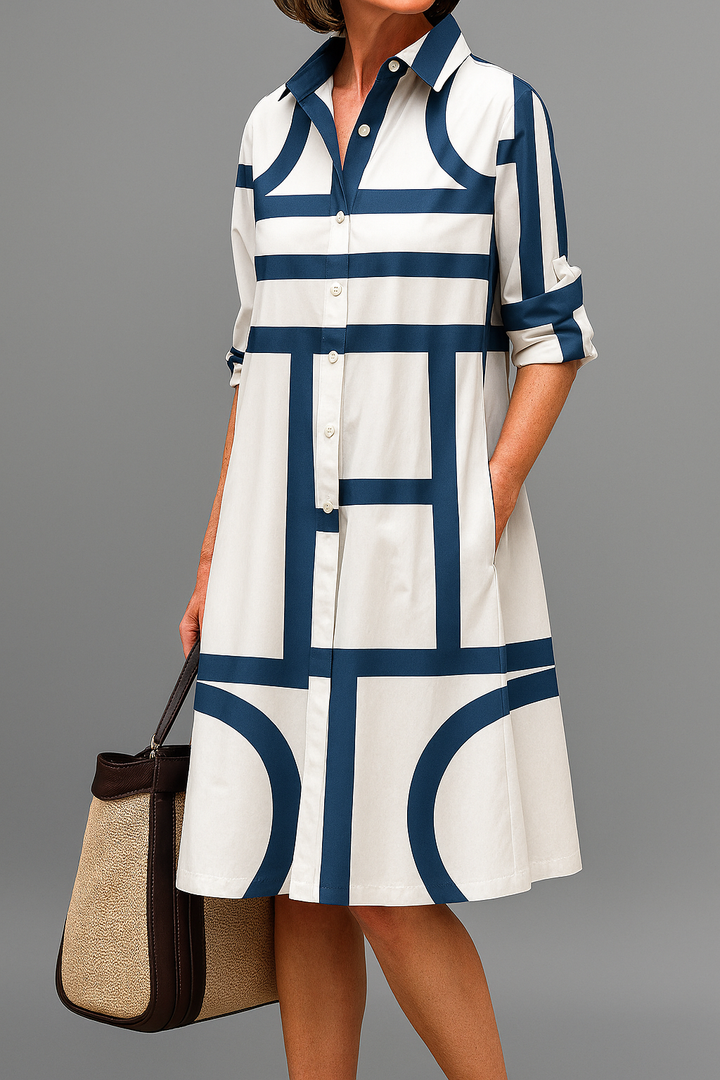 Marcelline Geometric Shirt Dress