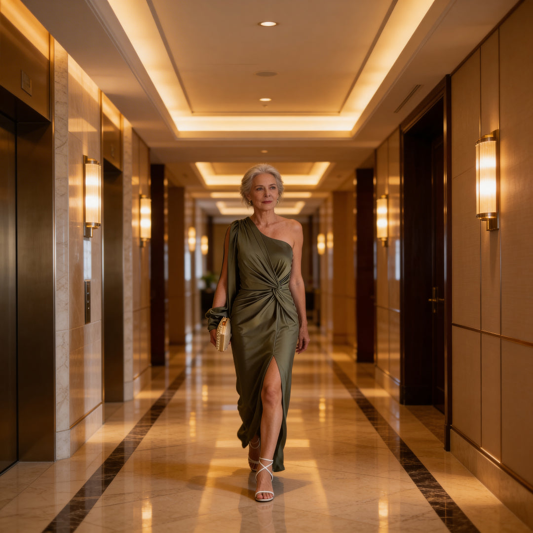 Ardena One-Shoulder Sculpt Dress