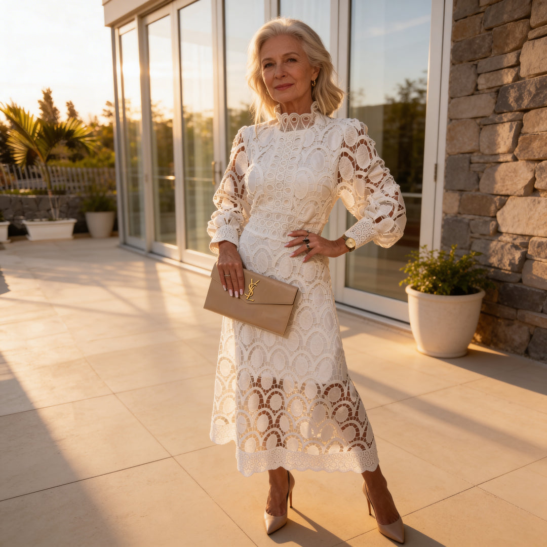 Elowen Grace Lace Midi Dress