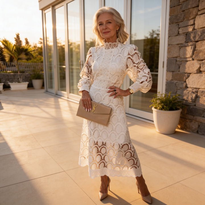 Elowen Grace Lace Midi Dress