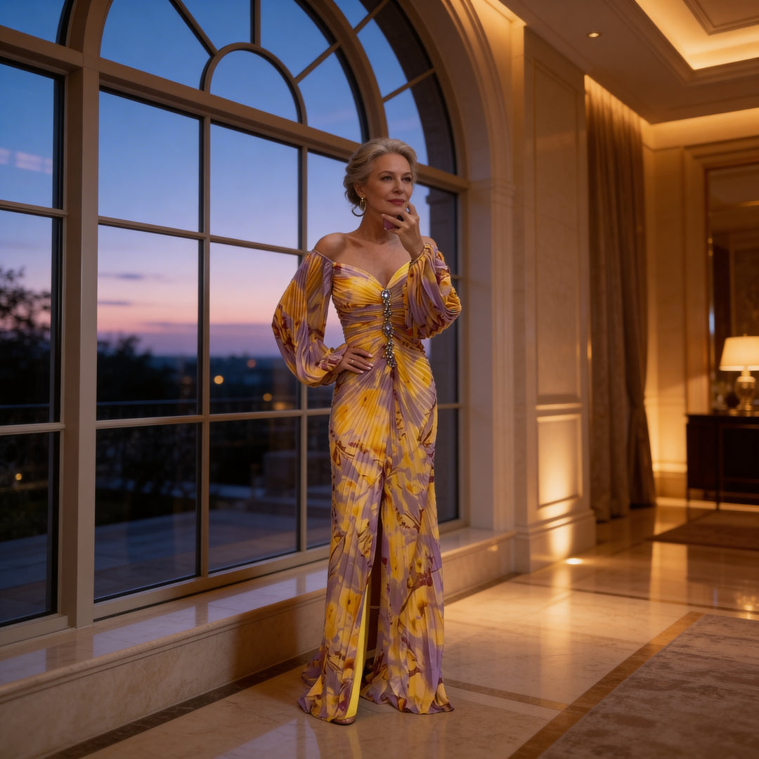 Soleira Sunset Draped Gown