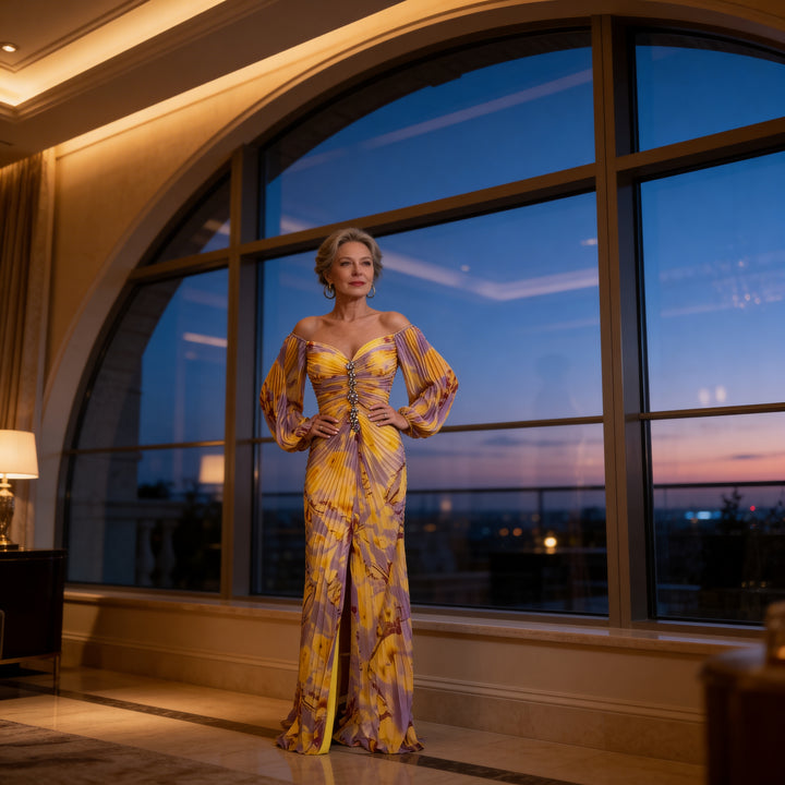 Soleira Sunset Draped Gown