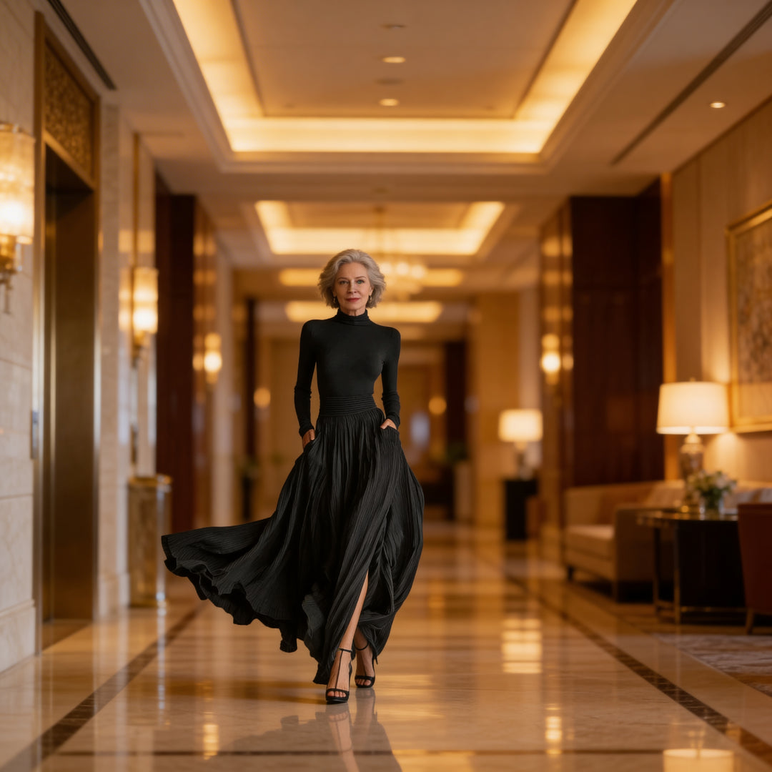 Aureline Noir Flow Gown