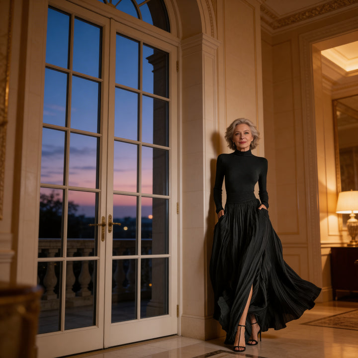 Aureline Noir Flow Gown