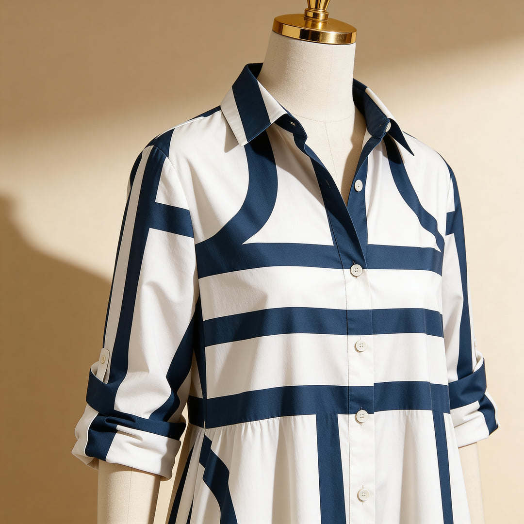 Marcelline Geometric Shirt Dress