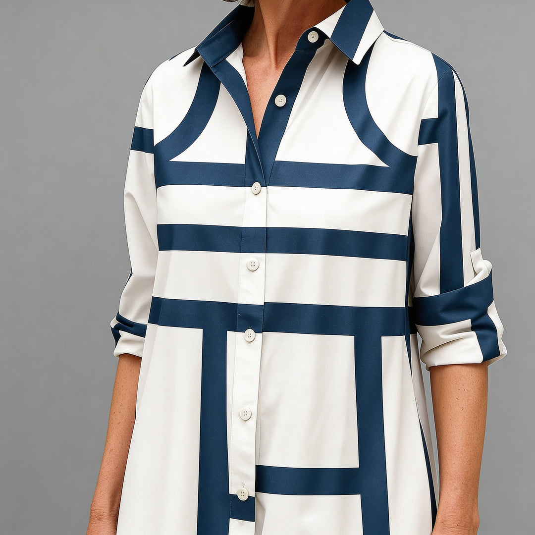 Marcelline Geometric Shirt Dress