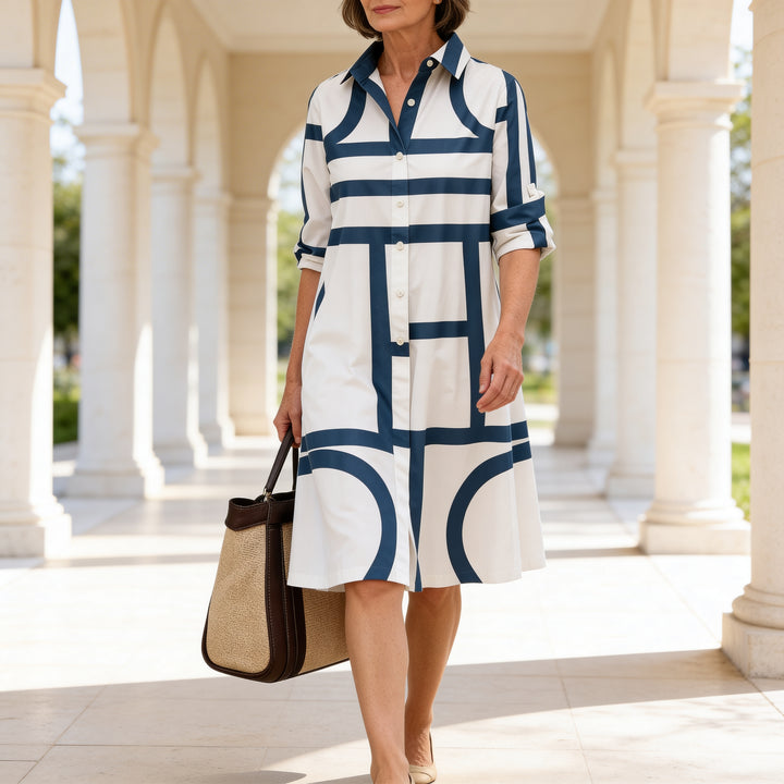 Marcelline Geometric Shirt Dress
