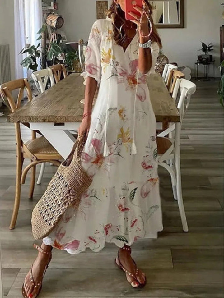 Avery Boho V-Neck Summer Dress